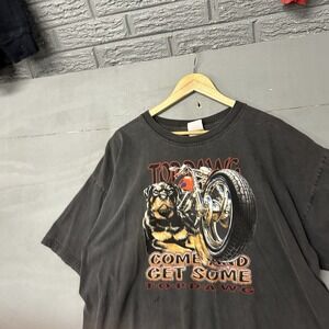 Vintage 90's Red Dog Beer Motorcycle Black Tee Shirt Size XXL Lee Sport